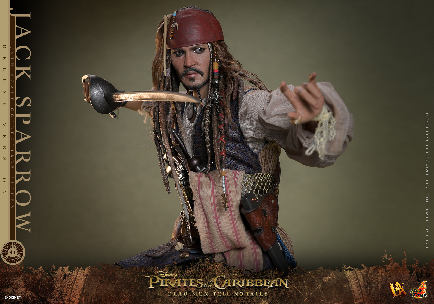 Hot Toys DX38 Pirates of the Caribbean: Dead Men Tell No Tales - Jack Sparrow (Deluxe Version)