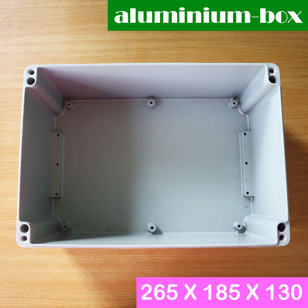 กล่องอลูมิเนียมกันน้ำ IP66 สีเทา ขนาด 265 X 185 X 130 มม (P)