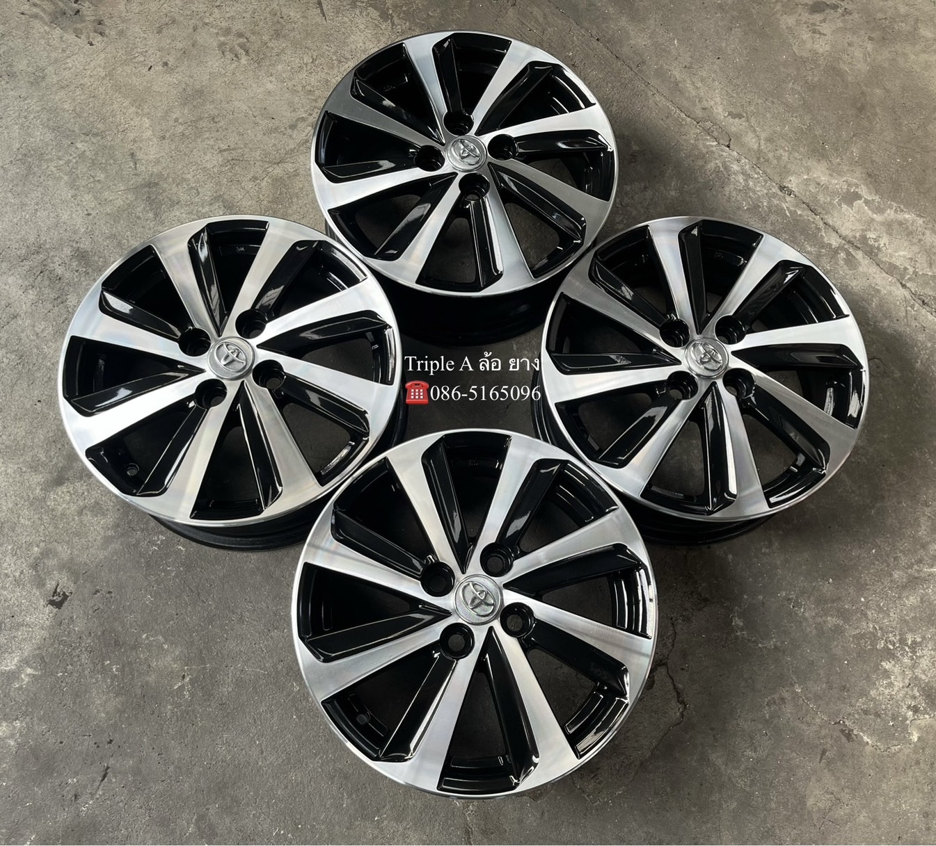 ✨ล้อแม็ก✨Toyota Vios 8 ก้าน ขอบ 15 ดำหน้าเงา💖สวยกริ๊บ🚘ใส่กับ Toyota Vios ,Yaris Ativ ได้เลย