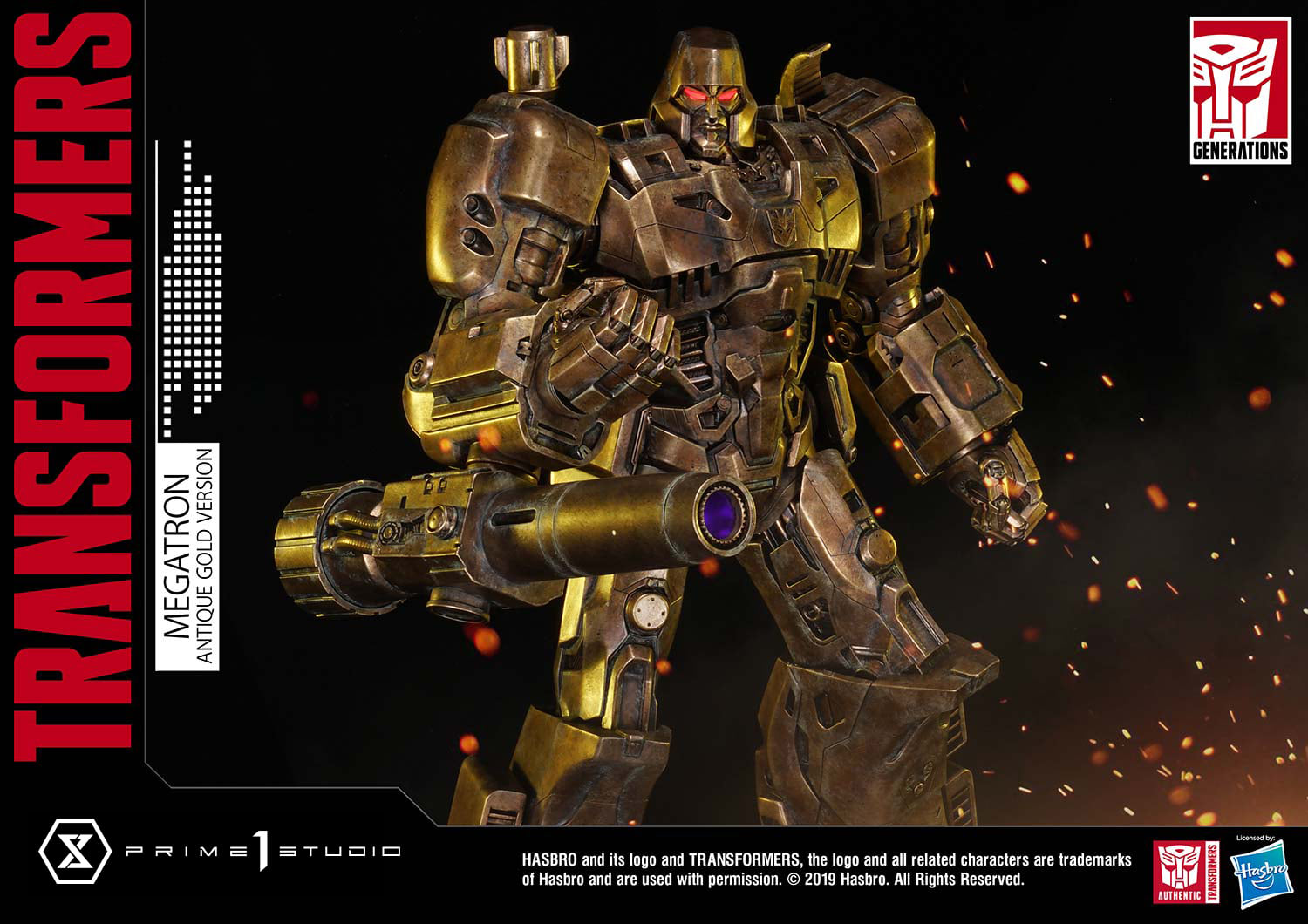 Prime 1 Studio PMTF-02AG Transformers G1 - Megatron (Antique Gold Version)