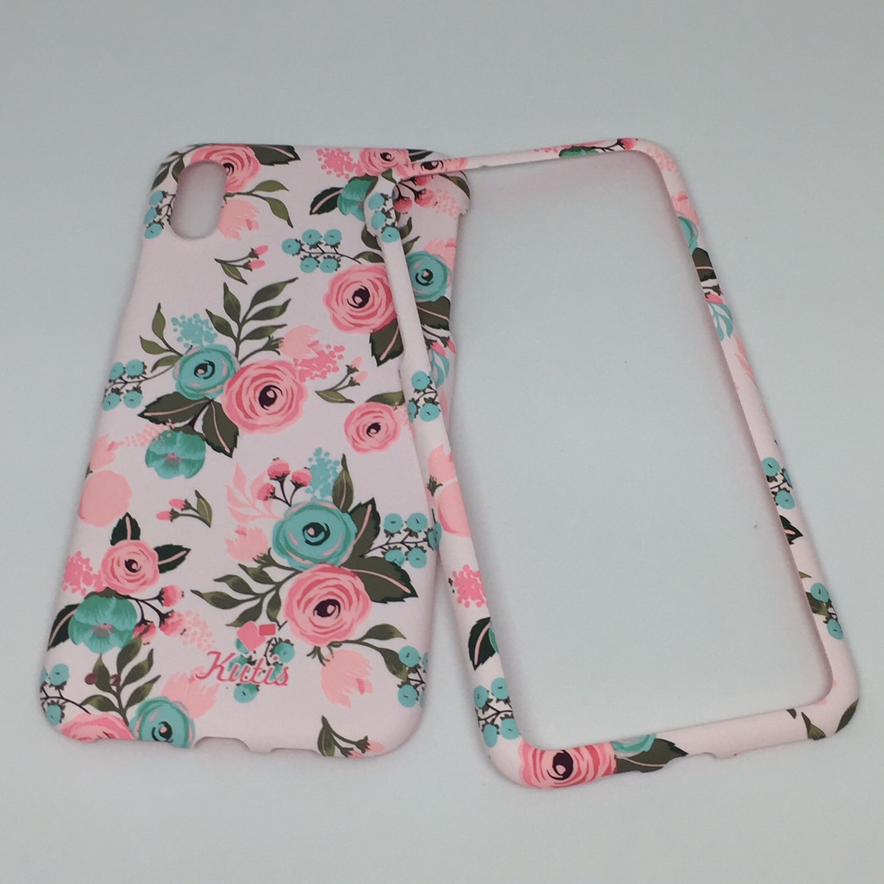 เคสคูทิส(Kutis)ไอโฟนXSMAX (ลายดอกไม้ สีพื้นหลังสีชมพูอ่อน)สินค้ามาใหม่ๆๆ