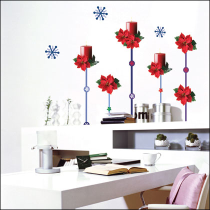 X-mas-01 Wall sticker Christmas Candle 32x60 / 2 sheet