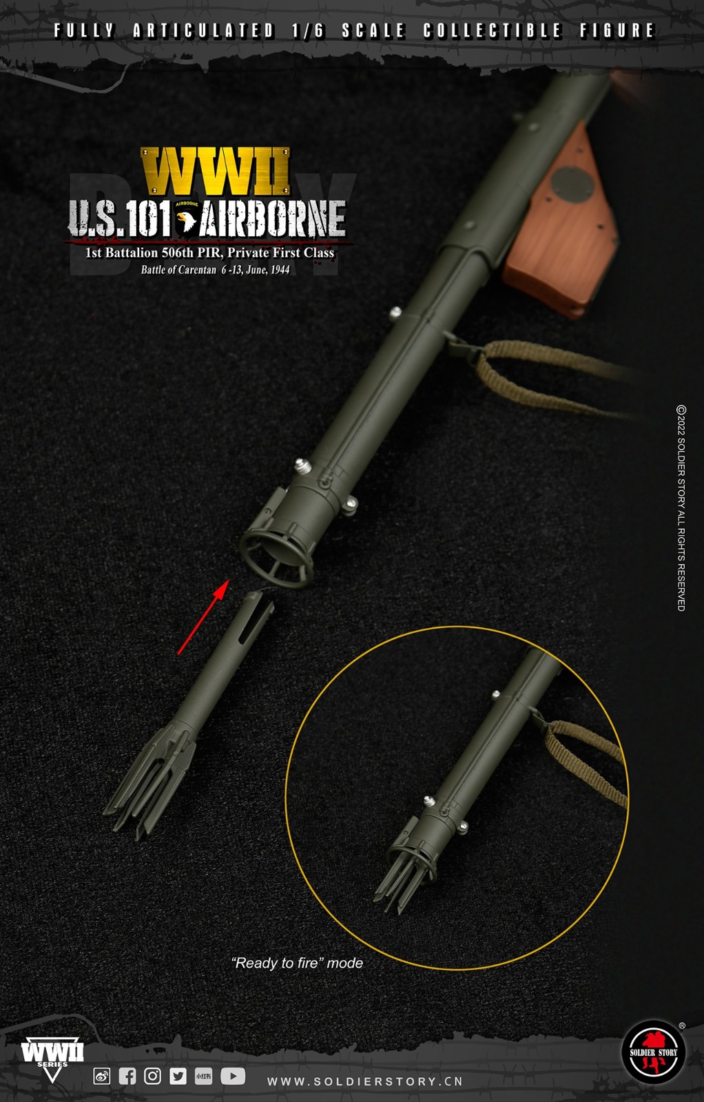 Soldier Story SS-126 1/6 WWII U.S. 101st Airborne - 1st Battalion 506th PIR, Private First Class