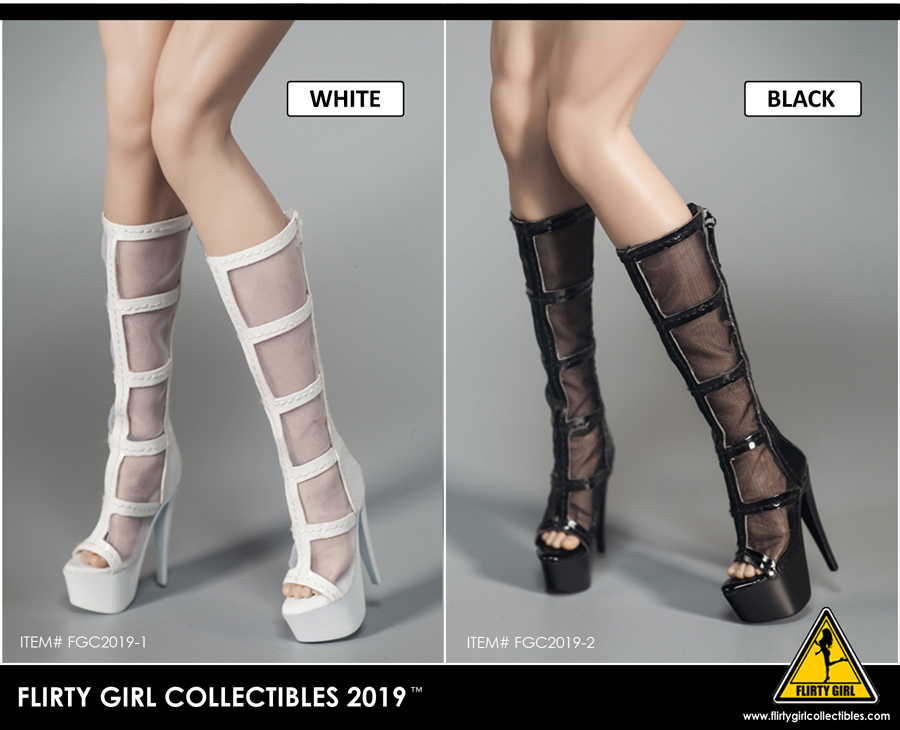 Flirty GIRL COLLECTIBLES FGC2019 Female Fashion Boots with Sheer mesh design