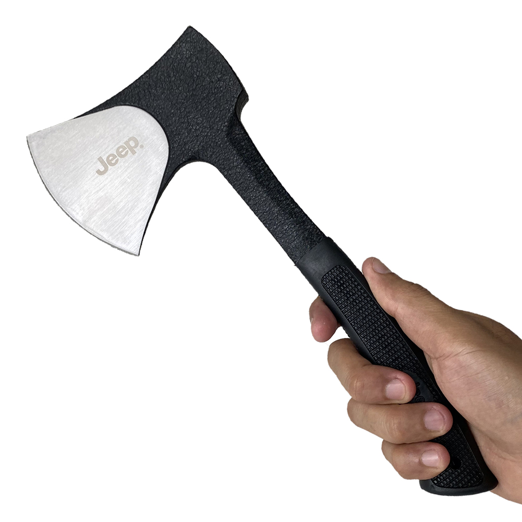 ขวานเดินป่า JEEP AXE ขนาด 11 นิ้ว (28 ซม.) พร้อมซองไนล่อนปลอกพลาสติก ABS สำหรับเก็บขวาน