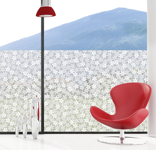 HBG-36004 Window Sheet สติ๊กเกอร์ฝ้าขุ่นติดกระจก ลายดอกไม้ หน้ากว้าง 92 cm