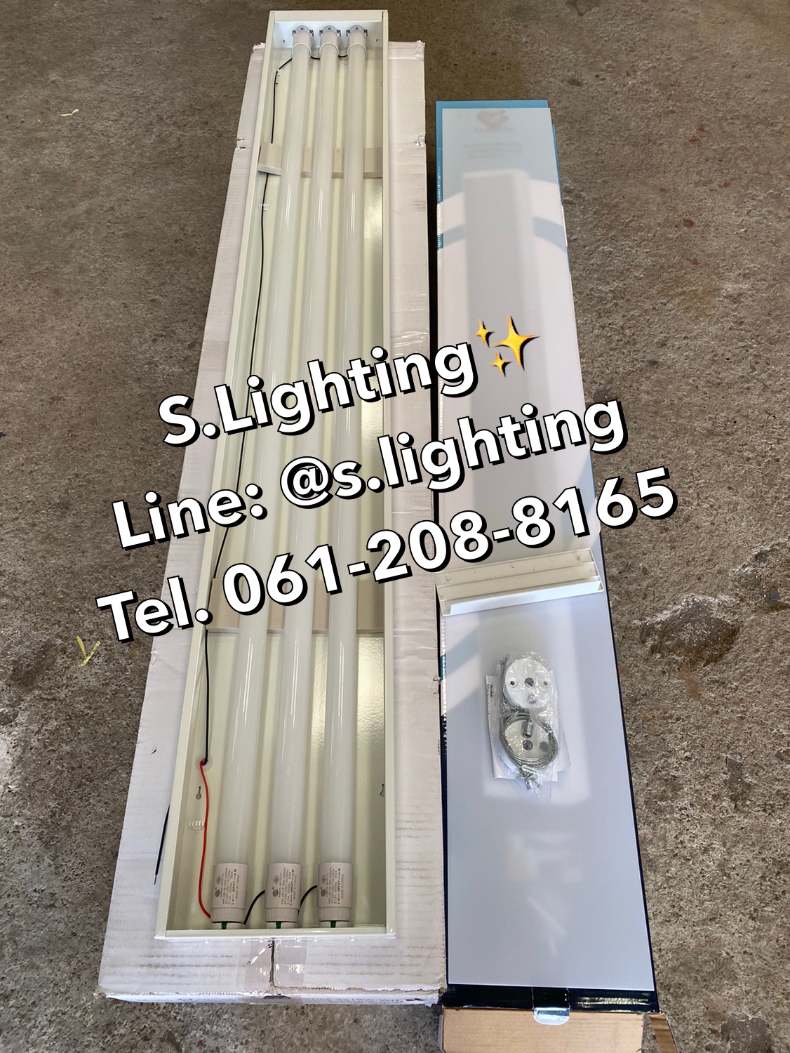 โคมไฟแขวนสลิงเพดาน Linear Office LED 3x18w แสงขาว (เปลี่ยนหลอดได้)