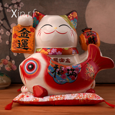 กระปุกออมสิน,เก็บทรัพย์ Lucky Cat Ornament Store งานกระเบื้องญี่ปุ่น