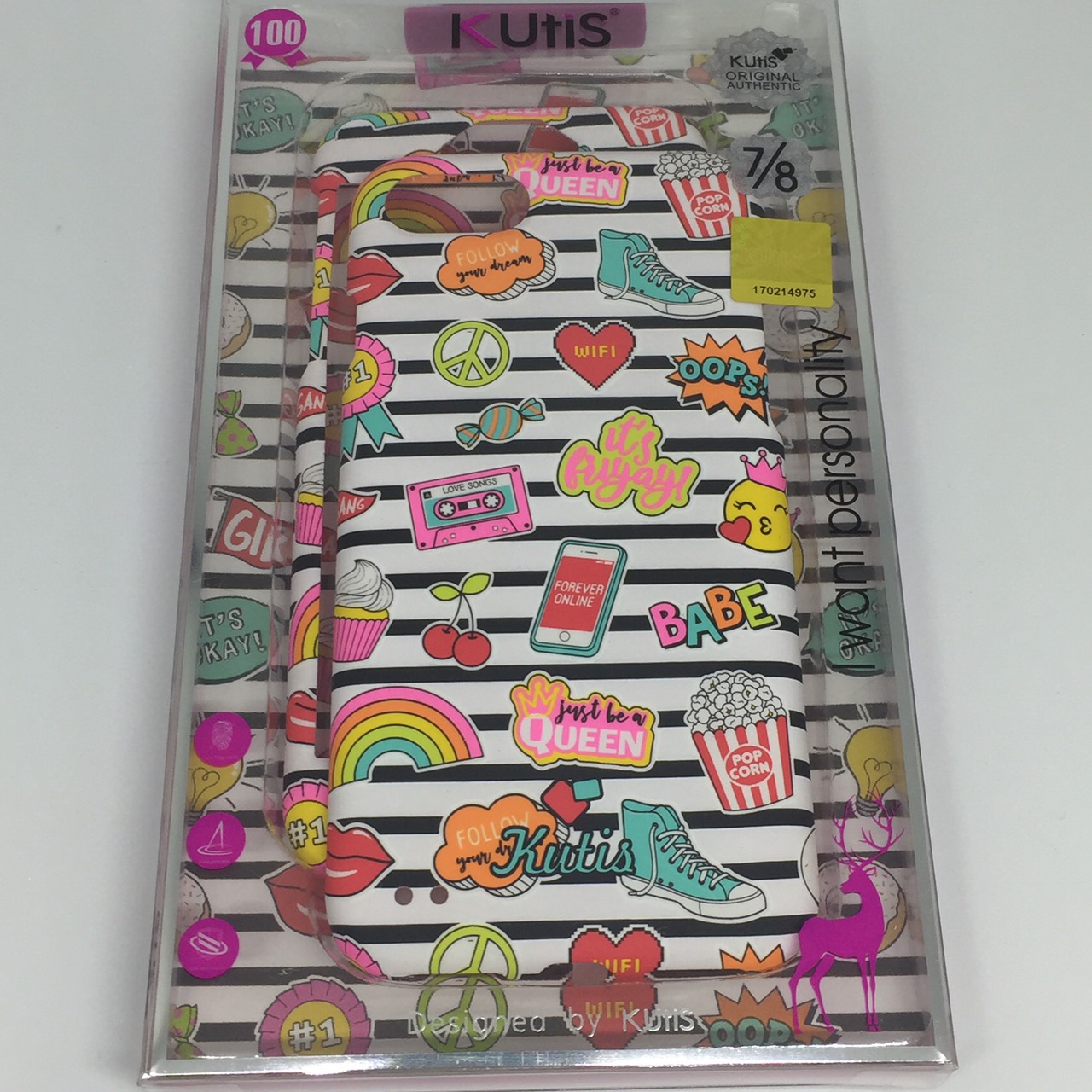 เคสคูทิส(Kutis) ไอโฟน7,8(ลายทางม้าลายBABE)มาใหม่ เคสประกบหน้า-หลัง เคสเรืองแสง เคสลายวินเทจ ร้านSuperhero Klongthom