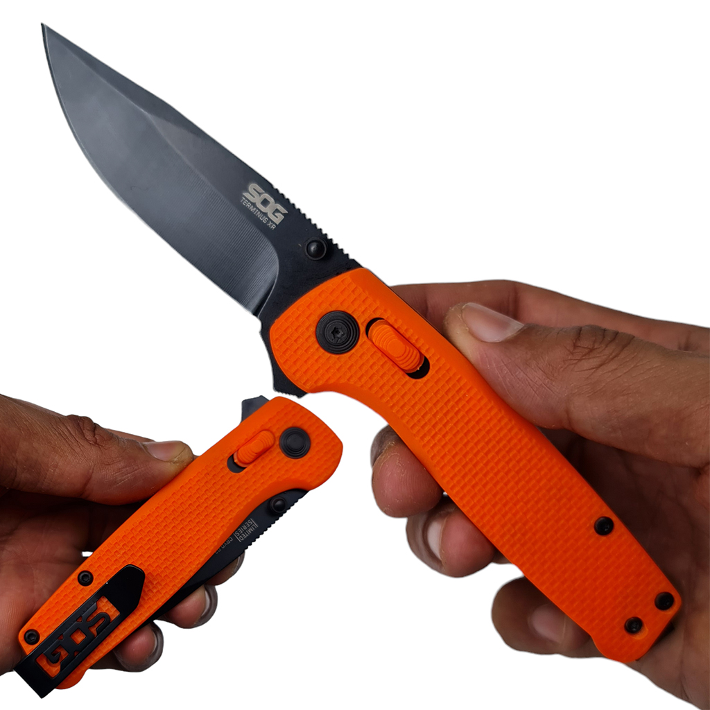 มีดพับ SOG Terminus XR Limited Series CRYO D2 ขนาด 7 นิ้ว (18 ซม.) สีส้ม