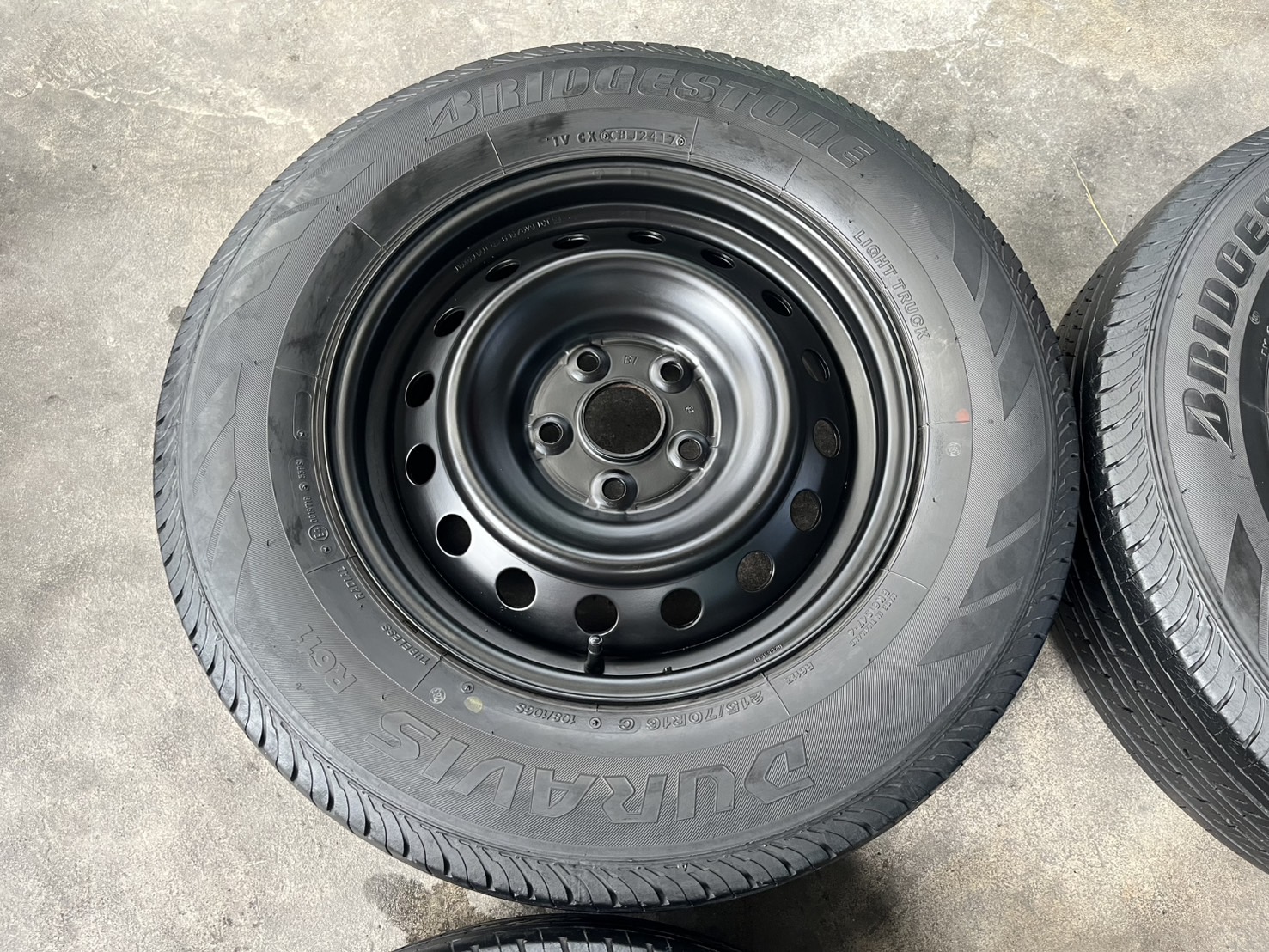 ✨ล้อกระทะแถมยาง✨5รู114 Toyota ขอบ 16 สีดำ