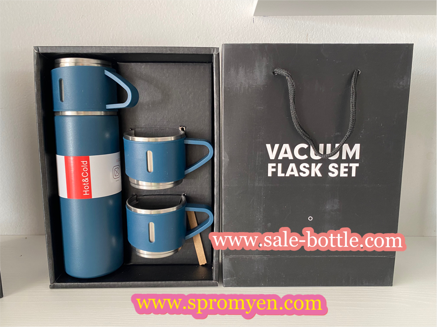 ชุดกิ๊ฟเซ็ทกระบอกน้ำสแตนเลส+แก้วน้ำสแตนเลส