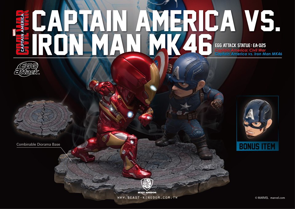 Beast Kingdom EA-025 Civil War (Egg Attack): Captain America vs Iron Man MK.46