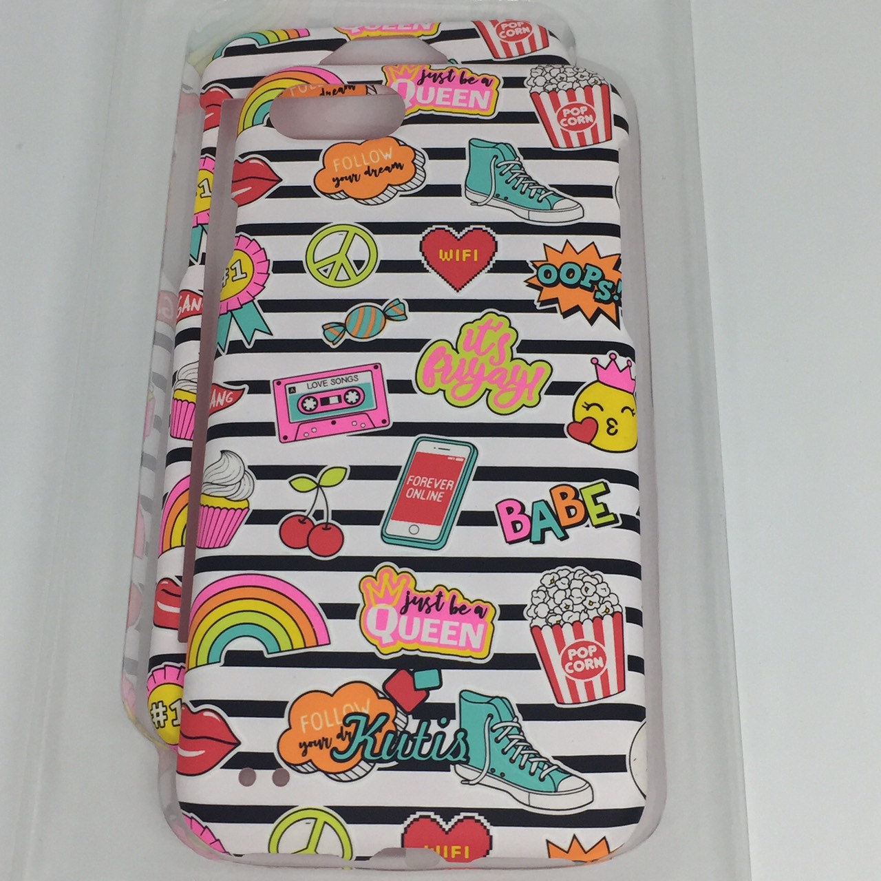 เคสคูทิส(Kutis) ไอโฟน7,8(ลายทางม้าลายBABE)มาใหม่ เคสประกบหน้า-หลัง เคสเรืองแสง เคสลายวินเทจ ร้านSuperhero Klongthom