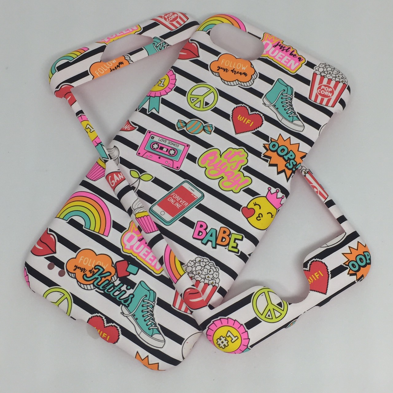 เคสคูทิส(Kutis) ไอโฟน7,8(ลายทางม้าลายBABE)มาใหม่ เคสประกบหน้า-หลัง เคสเรืองแสง เคสลายวินเทจ ร้านSuperhero Klongthom