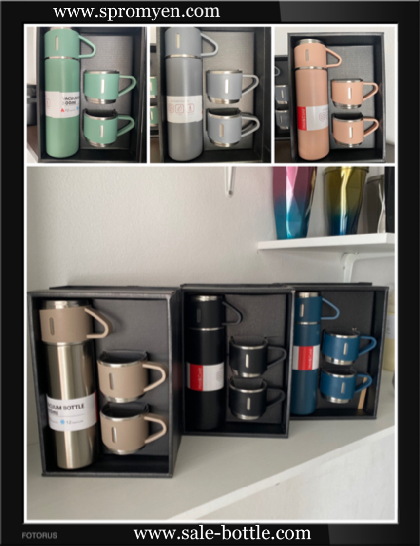 ชุดกิ๊ฟเซ็ทกระบอกน้ำสแตนเลส+แก้วน้ำสแตนเลส