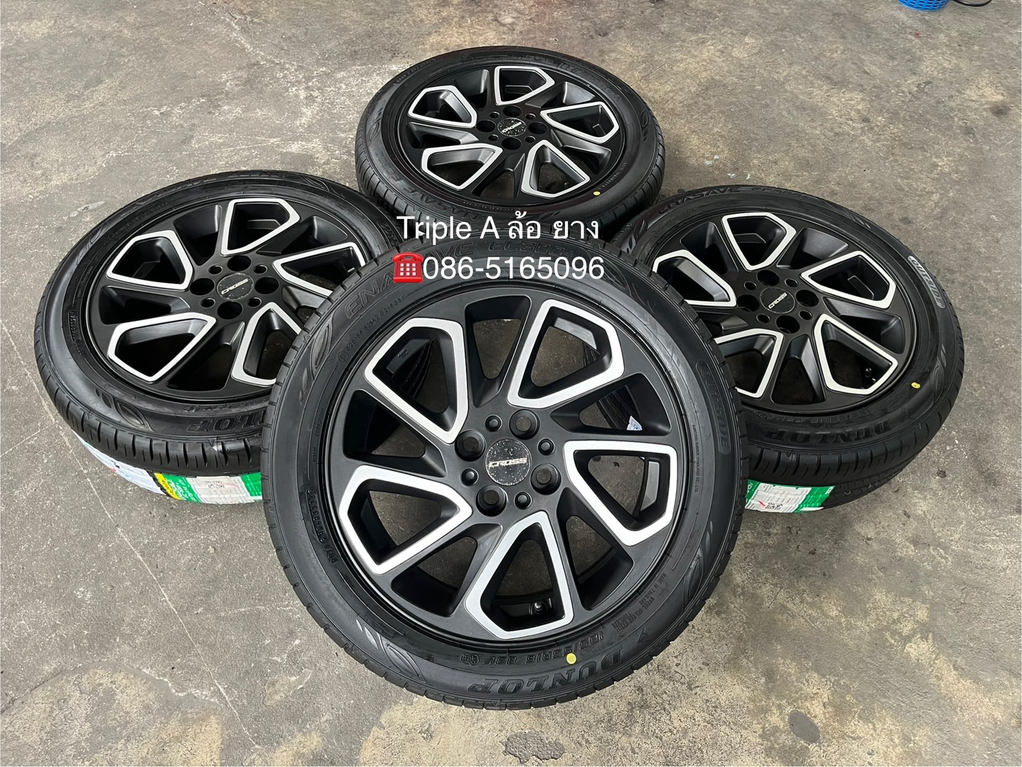 ✨ล้อแม็ก✨Toyota Yaris Cross ขอบ 16 ดำหน้าเงา พร้อมยางใหม่💯185-55-16 Dunlop♨️ปี 24♨️
