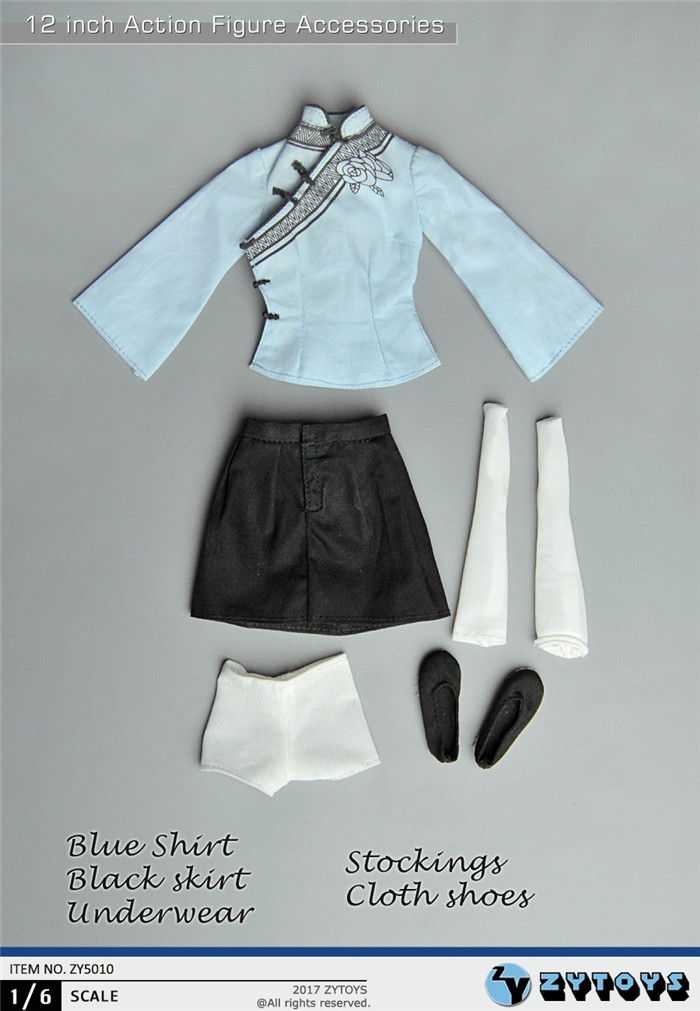 ZYTOYS ZY5011 Light blue Chinese women dresses