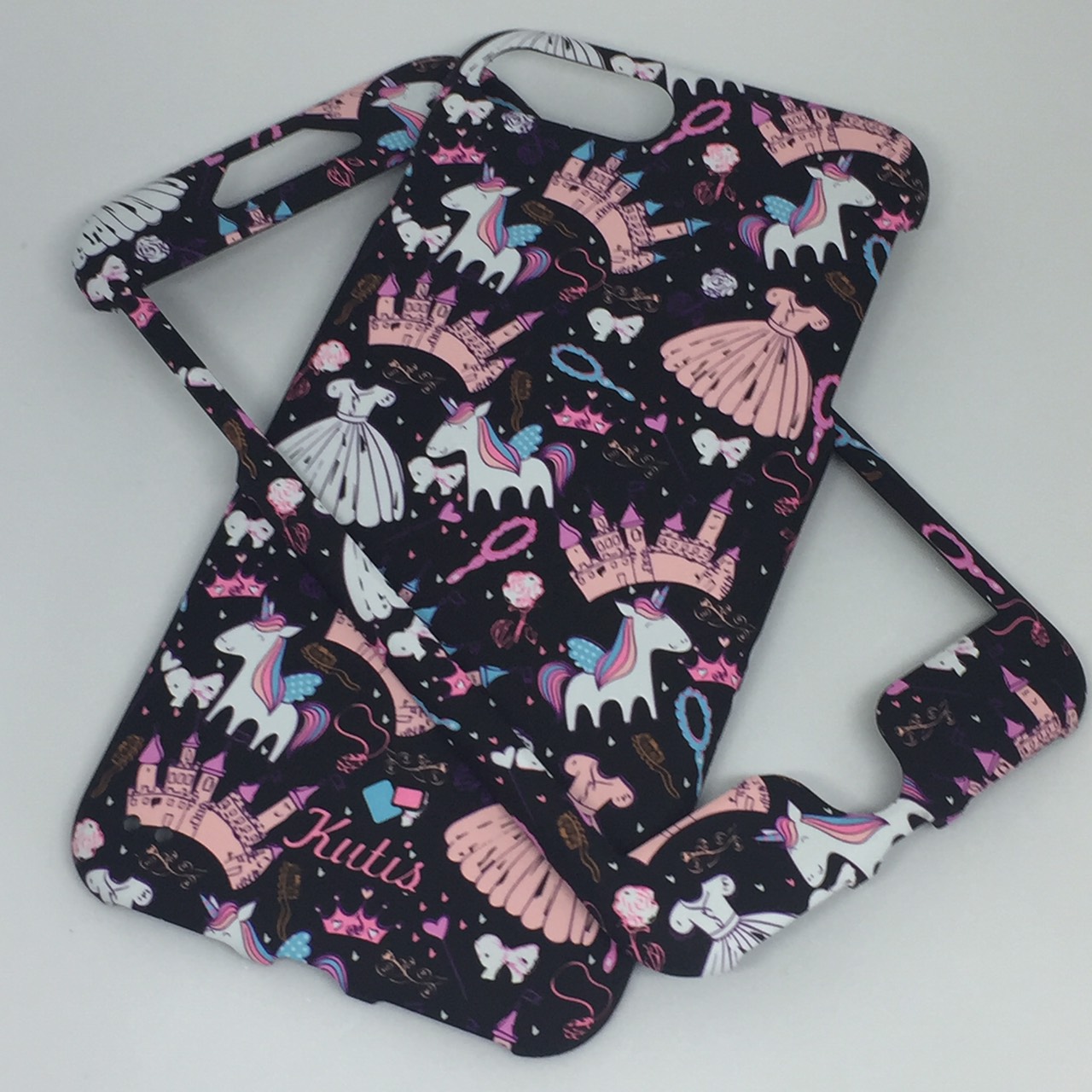 เคสคูทิส(Kutis)ไอโฟน7พลัส,8พลัส(ลายกระโปรงกับปราสาทสีดำ)มาใหม่ เคสประกบหน้า-หลัง เคสเรืองแสง เคสลายวินเทจ