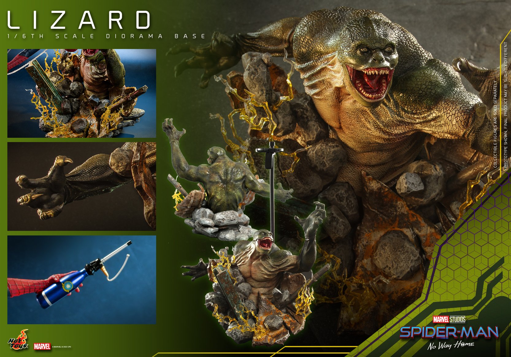 Hot Toys MMS658 1/6 The Amazing Spider-Man 2 - The Amazing Spider-Man + ACS013 1/6 Spider-Man: No Way Home - Lizard Diorama Base