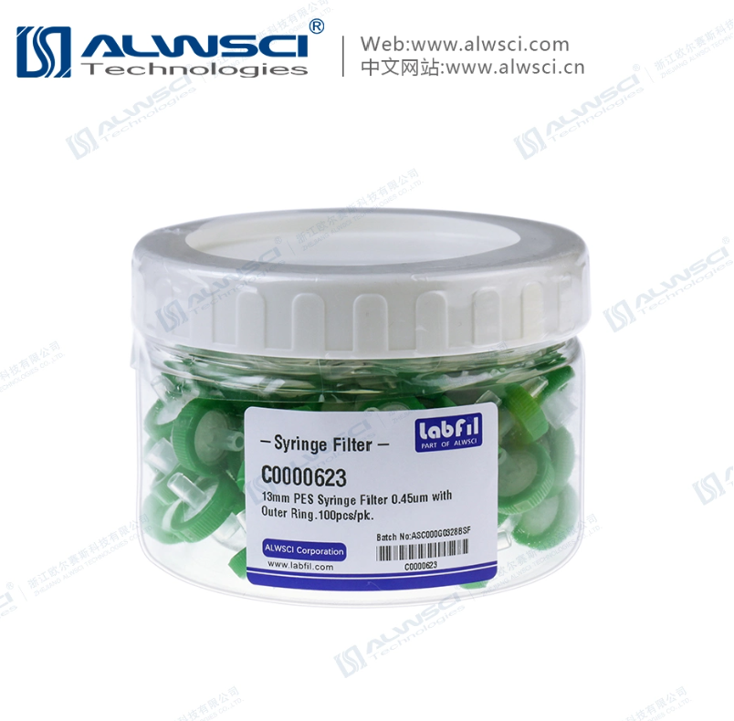 13 mm PES syringe filter 0.45 with outer ring(100ชิ้น/แพ็ค)