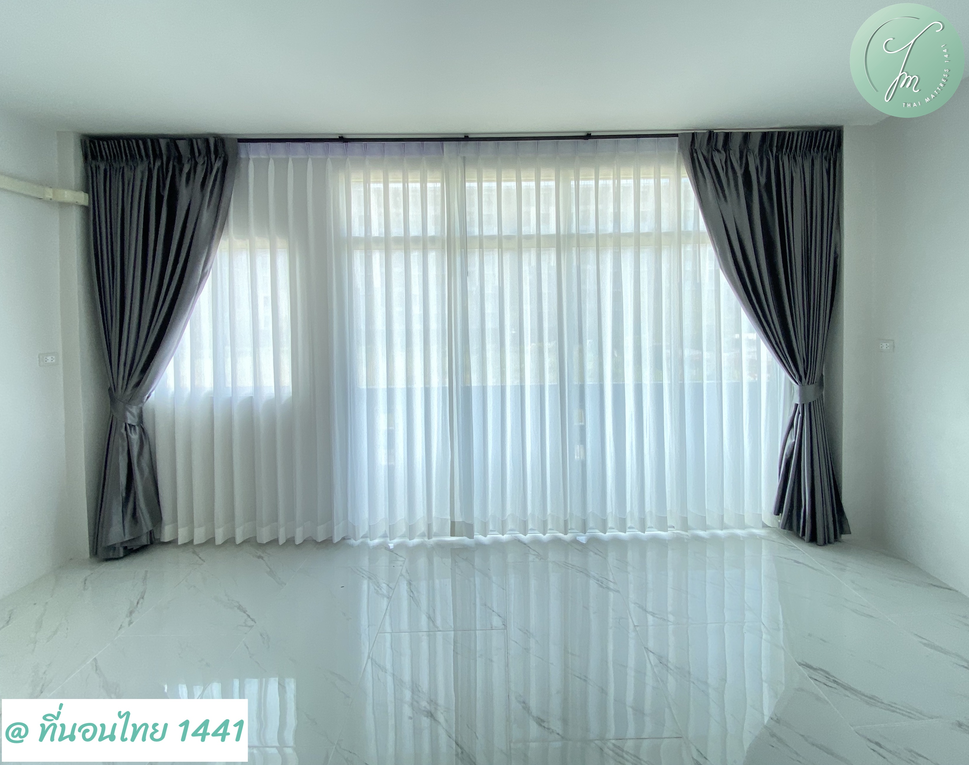 ผ้าม่านจีบสำหรับคอนโดและบ้าน | กันแสง UV + ผ้าโปร่ง - Pleat Curtain with sunblock and UV Protection