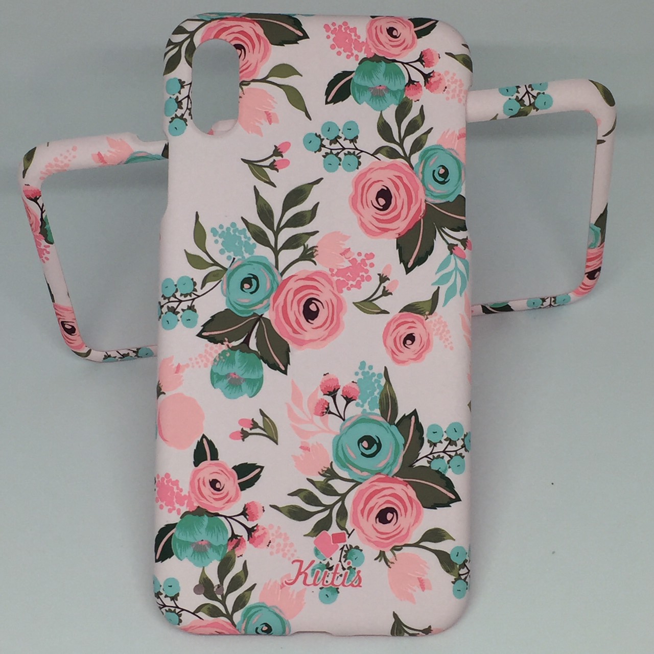 เคสคูทิส(Kutis)ไอโฟนXSMAX (ลายดอกไม้ สีพื้นหลังสีชมพูอ่อน)สินค้ามาใหม่ๆๆ