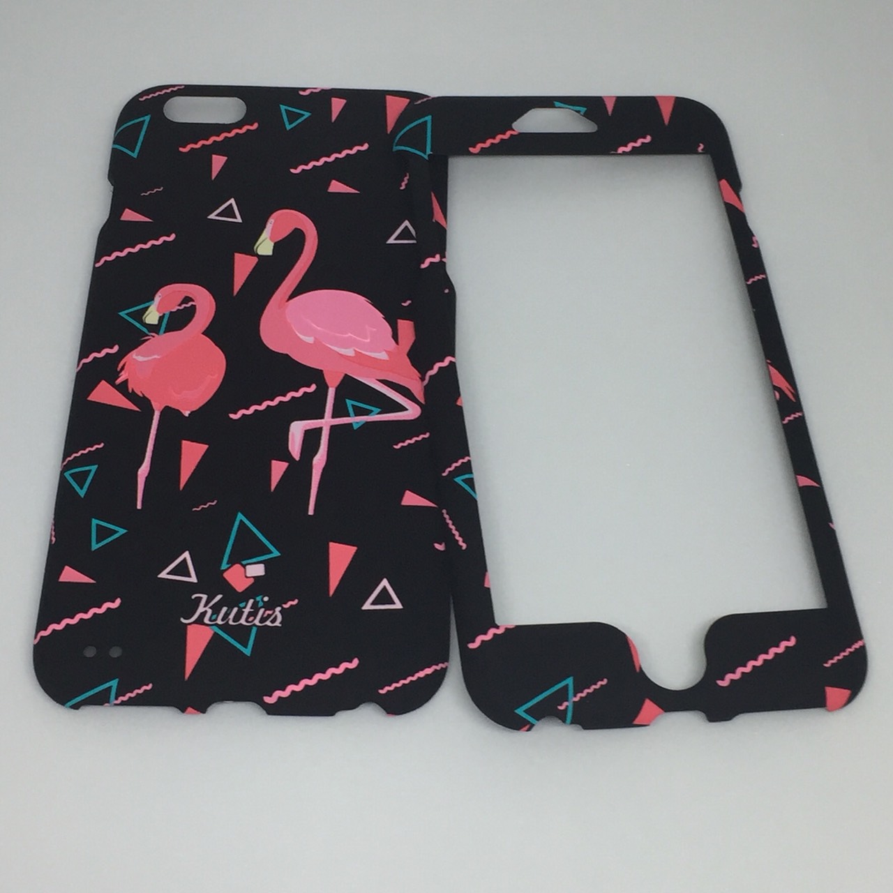เคสคูทิส (Kutis) ไอโฟน6พลัส,6Sพลัส (ลายนกฟลามิงโก้ใหญ่)มาใหม่ เคสประกบหน้า-หลัง เคสเรืองแสง เคสลายวินเทจ
