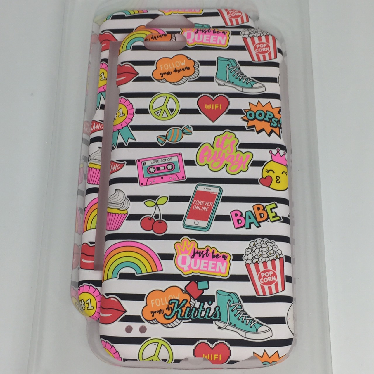 เคสคูทิส(Kutis)ไอโฟน6,6S(ลายทางม้าลายBABE)มาใหม่ เคสประกบหน้า-หลัง เคสเรืองแสงเคสลายวินเทจ ร้านSuperhero Klongthom