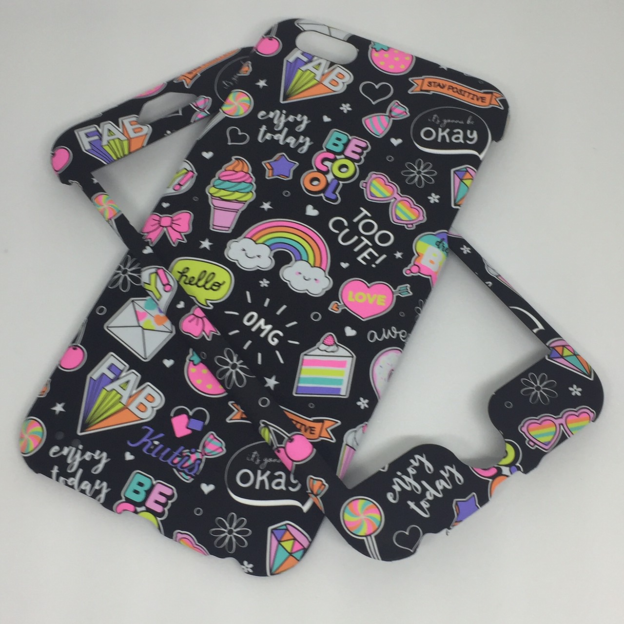 เคสคูทิส(Kutis)ไอโฟน6พลัส,6Sพลัส(ลายสายรุ้งยิ้มBECOOL)มาใหม่ เคสประกบหน้า-หลัง เคสเรืองแสง เคสลายวินเทจ ร้านSuperhero Klongthom