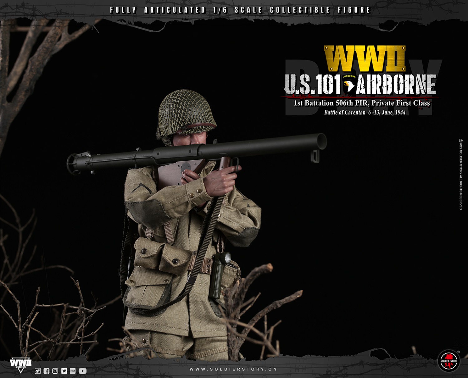 Soldier Story SS-126 1/6 WWII U.S. 101st Airborne - 1st Battalion 506th PIR, Private First Class