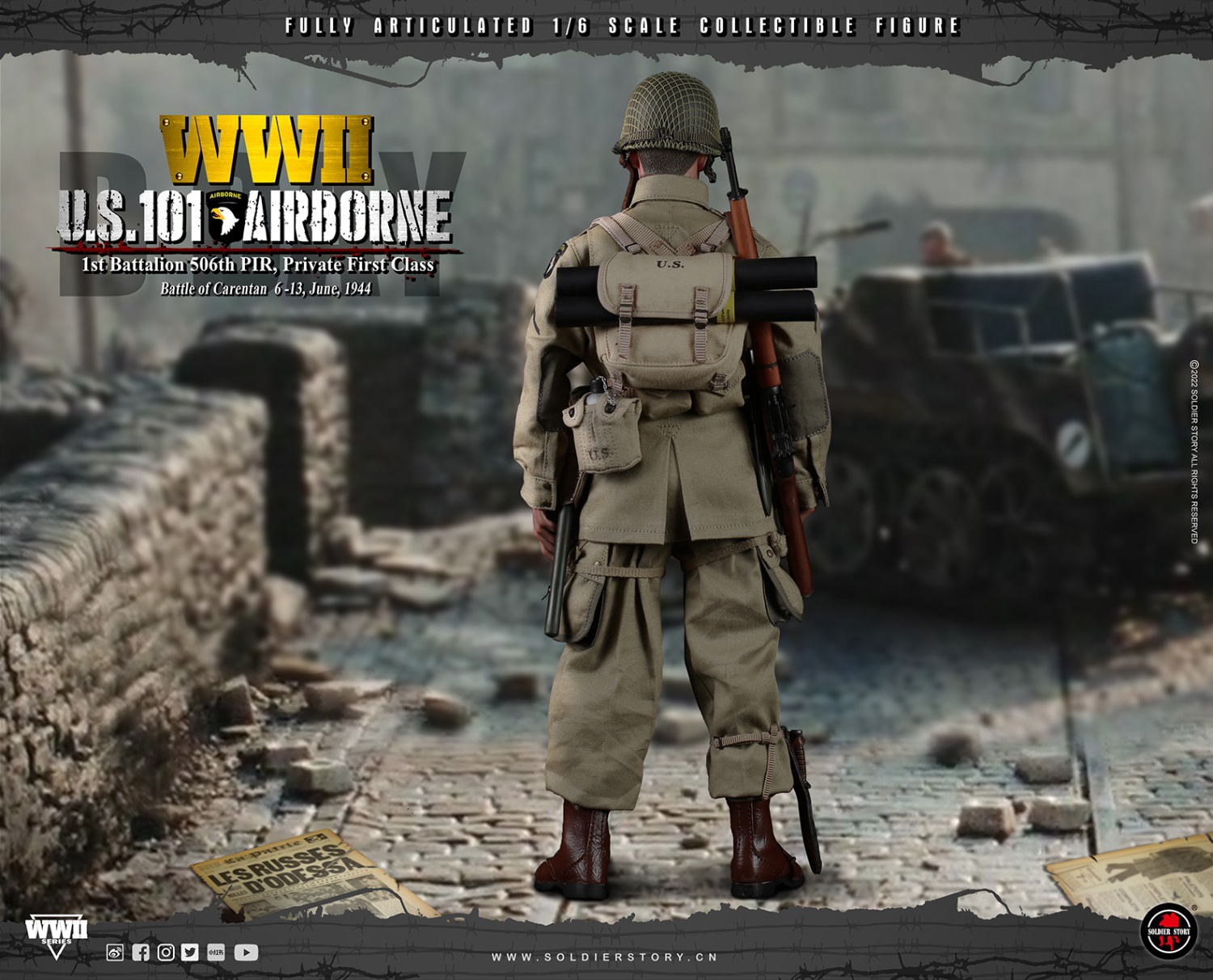 Soldier Story SS-126 1/6 WWII U.S. 101st Airborne - 1st Battalion 506th PIR, Private First Class