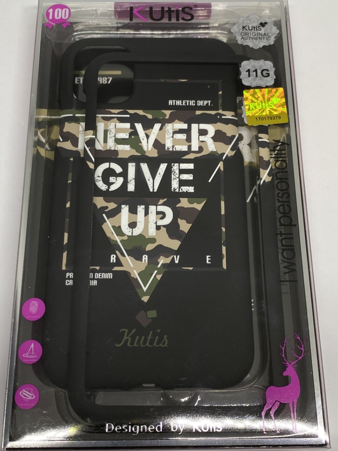 เคสคูทิส(Kutis)เคสไอโฟน11G(ลายNeverGiveUp)มาใหม่ เคสประกบหน้า-หลัง เคสเรืองแสง เคสลายวินเทจ ร้านSuperhero Klongthom