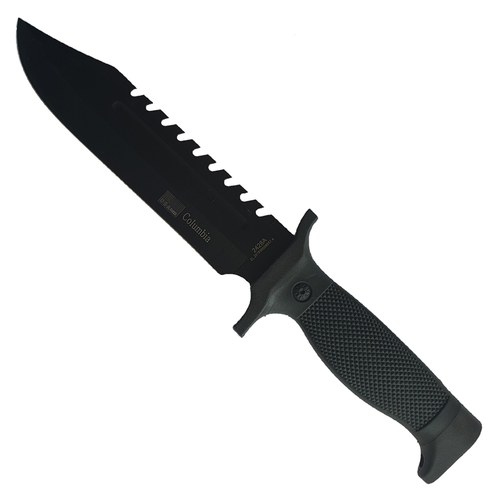 มีดพก มีดใบตาย Columbia 2428A ขนาด 12 นิ้ว (30.5 ซม.) พร้อมปลอกมีด ABS ร้อยเข็มขัดสำหรับเก็บมีด