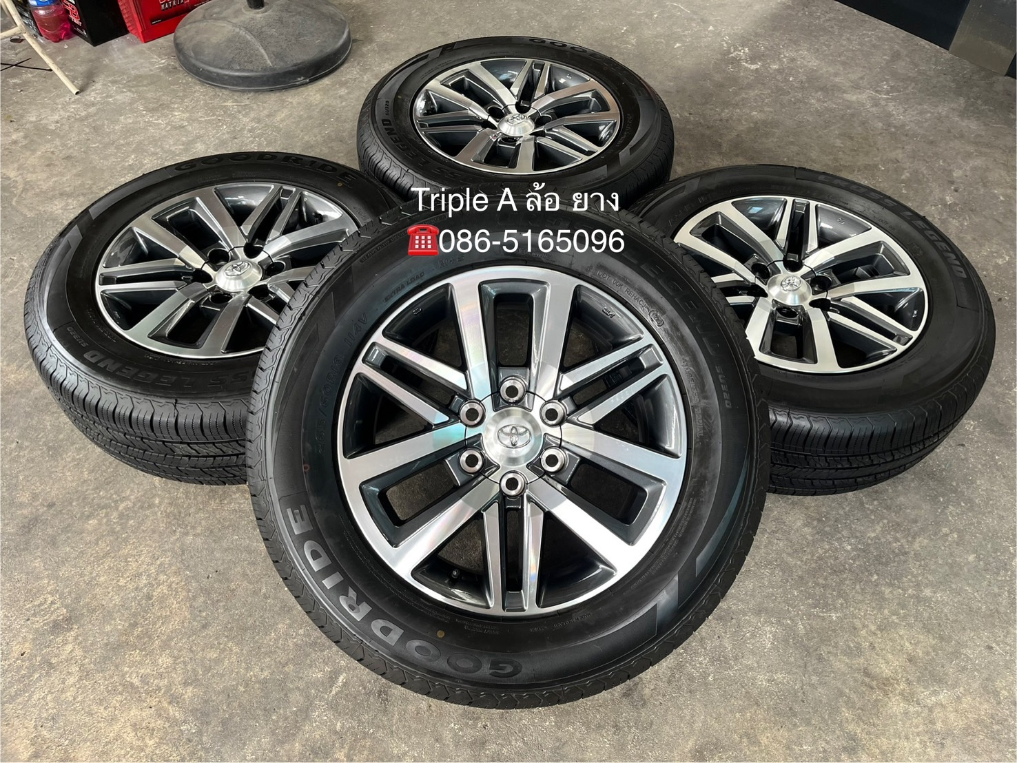 ✨ล้อแม็ก✨Toyota Fortuner ตัวท็อป ขอบ 18 เทาหน้าเงา พร้อมยาง 265-60-18 GOODRIDE💥ปี 25💥