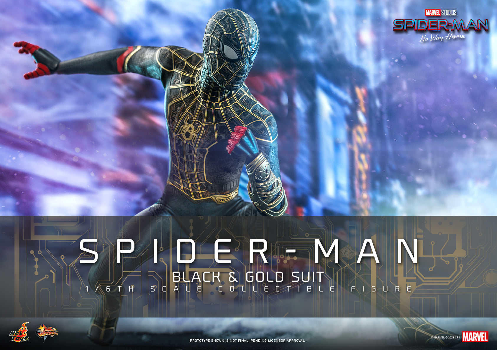 Hot Toys MMS604 1/6 Spider-Man: No Way Home - Spider-Man (Black & Gold Suit)