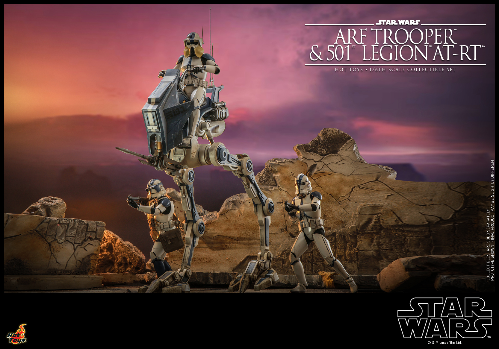 Hot Toys TMS091 1/6 Star Wars: The Clone Wars - ARF Trooper and 501st Legion AT-RT