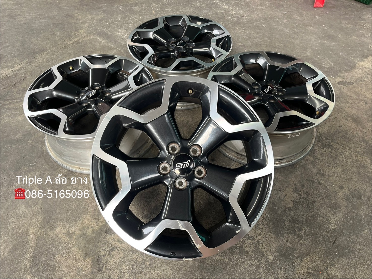 ✨ล้อแม็ก 5รู100✨Subaru XV ขอบ 17 ดำหน้าเงา