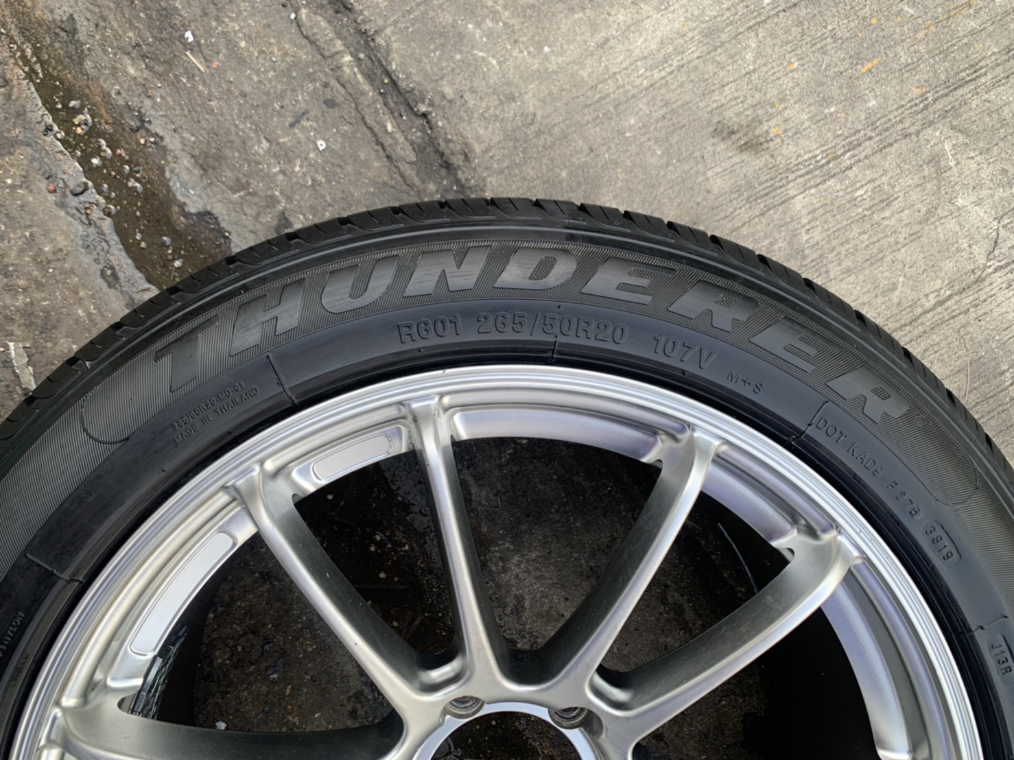 ✨ล้อแม็ก 6รู139✨Advan RS ขอบ 20 สีบอร์นไฮเปอร์ พร้อมยาง 265-50-20 THUNDERER ปลายปี 19