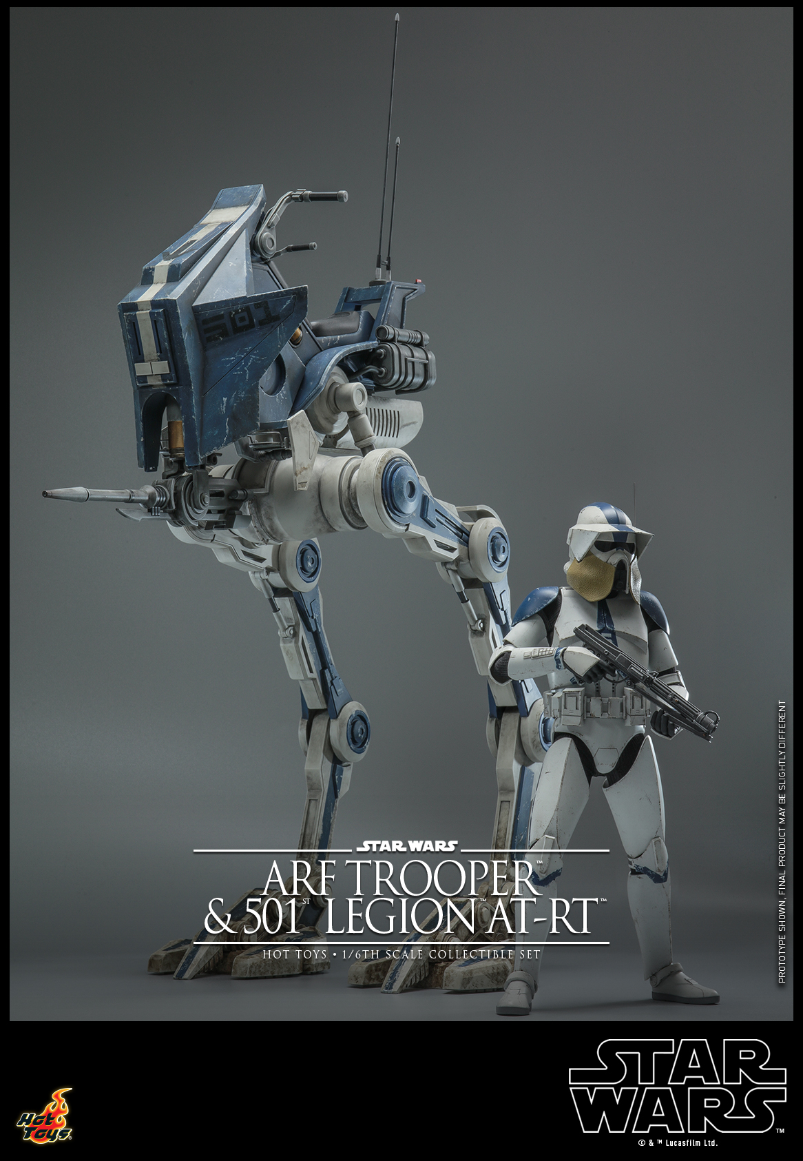 Hot Toys TMS091 1/6 Star Wars: The Clone Wars - ARF Trooper and 501st Legion AT-RT