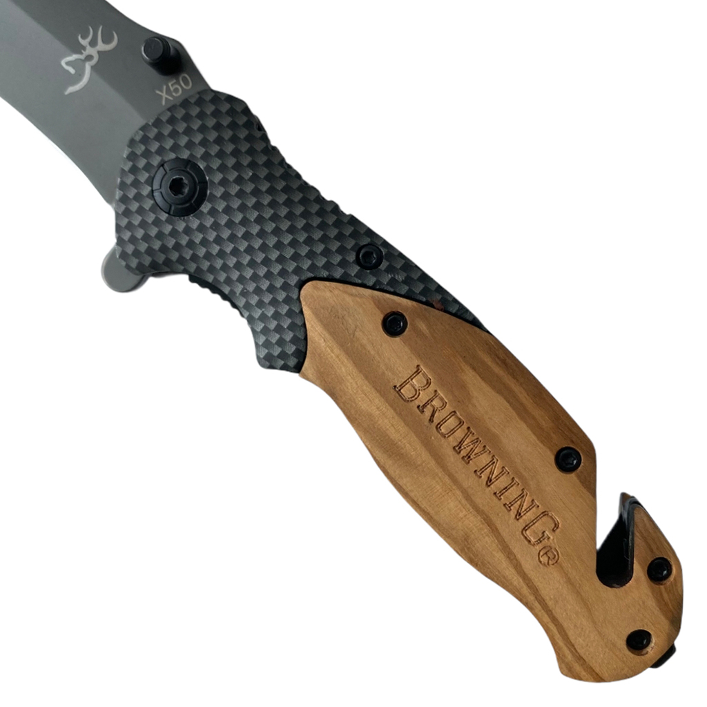 มีดพับ Browning X50 ขนาด 8 นิ้ว (20.5 ซม.) ด้ามประกับไม้