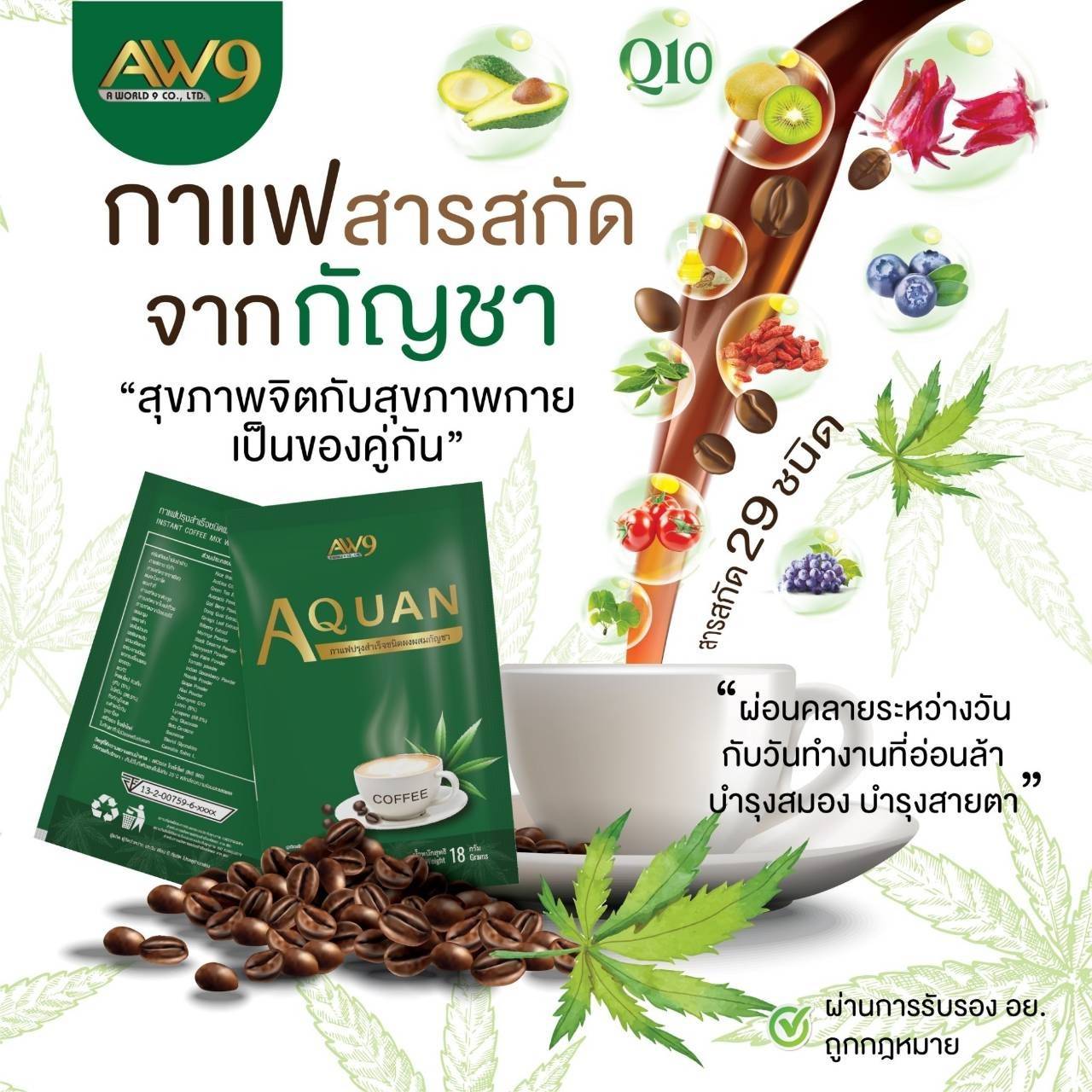 AQUAN COFFEE กาแฟเอควอน กาแฟ AW9 เอดับเบิ้ลยูไนน์ AW 9 aw 9