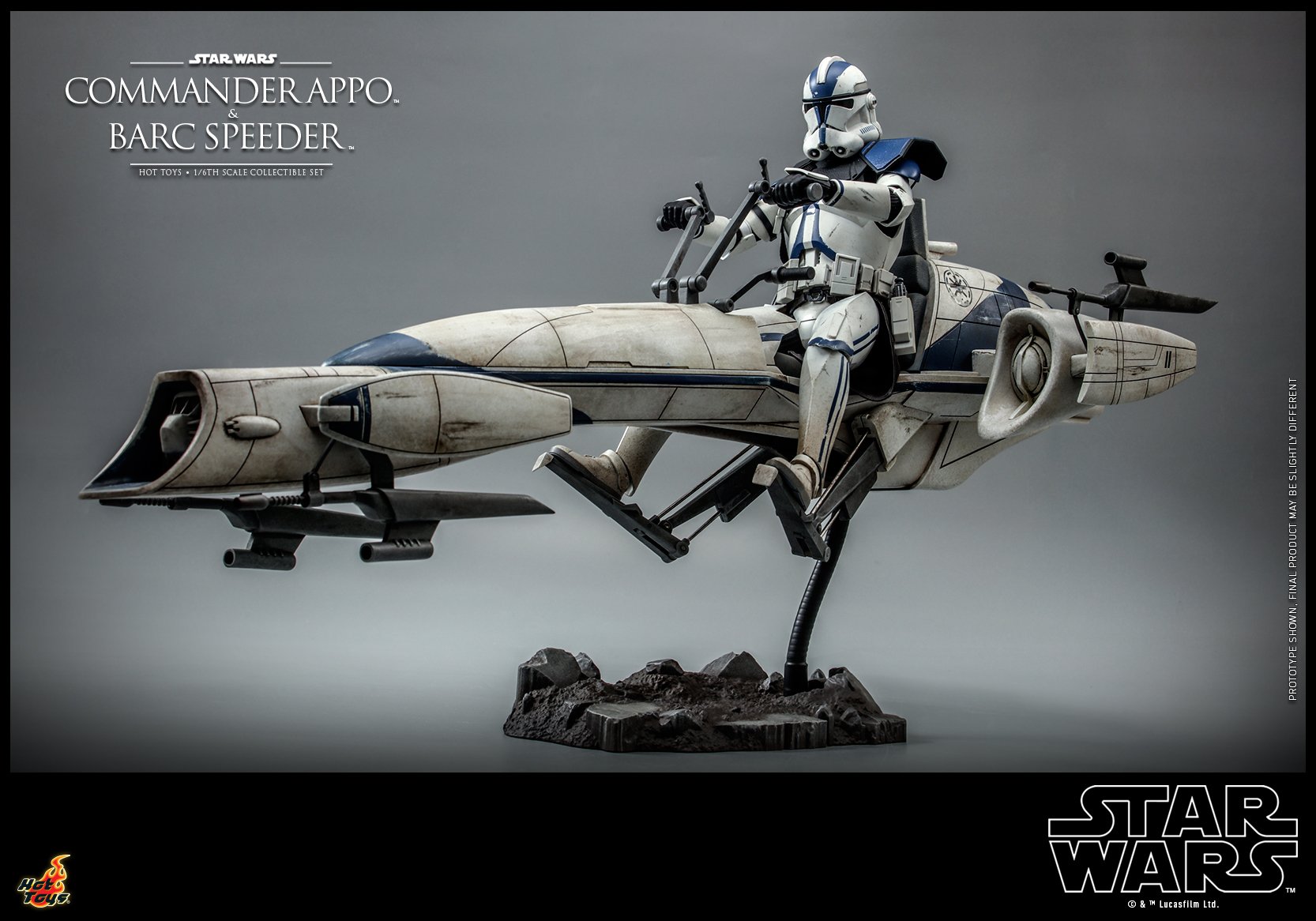 Hot Toys TMS076 1/6 Star Wars: The Clone Wars™ - Commander Appo™ and BARC Speeder™