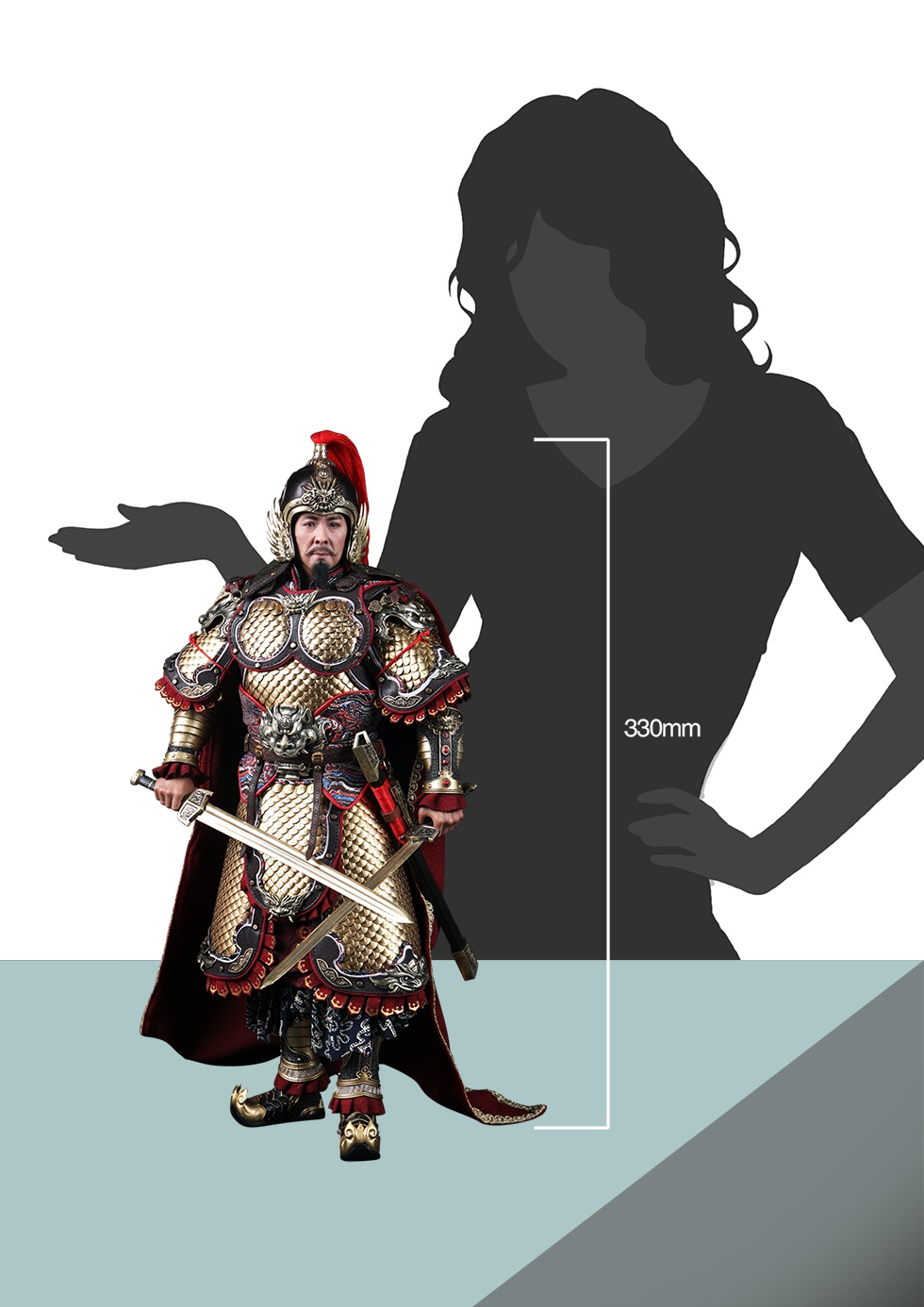 303TOYS MP019 + MP020 1/6 THREE KINGDOMS SERIES - LIU BEI XUANDE (EXCLUSIVE COPPER VERSION) + DILU THE STEED OF LIU BEI