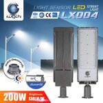 โคมไฟถนน LED LX004 มี Sensor เปิดอัตโนมัติตอนกลางคืน 200w แสงขาว