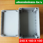 กล่องอลูมิเนียมกันน้ำ IP66 สีเทา ขนาด 240 X 160 X 100 มม (JJ)