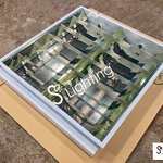 โคมตะแกรงอลูมิเนียมฝังฝ้า 2in1 2x18w 60x60cm