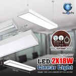 โคมไฟแขวนสลิงเพดาน Linear Office LED 2x18w แสงขาว (เปลี่ยนหลอดได้)