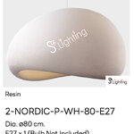 โคมไฟ 2-NORDIC-P-WH-80-E27
