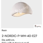 โคมไฟ 2-NORDIC-P-WH-40-E27